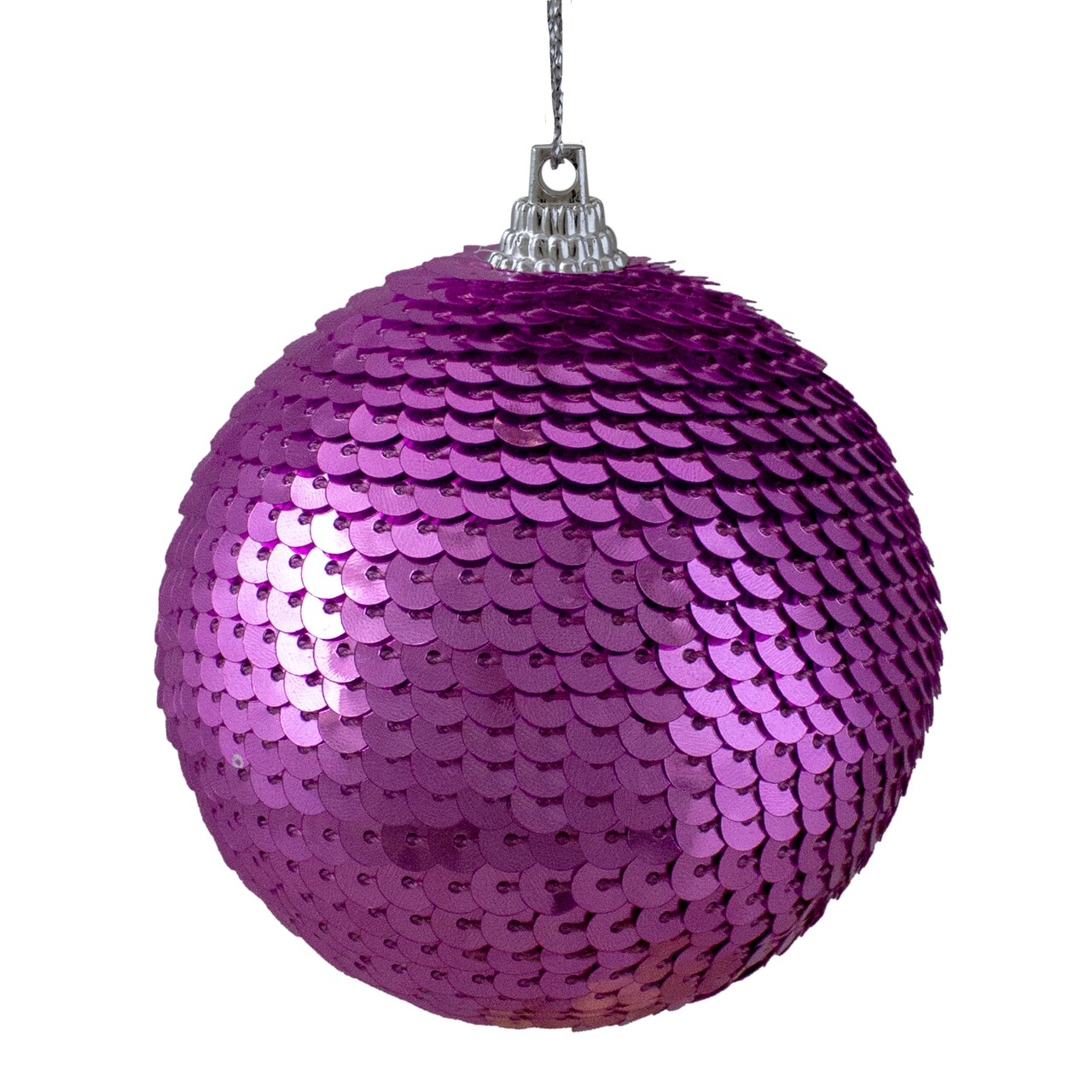 Northlight 3" Magenta Pink Sequin Shatterproof Ball Christmas Ornament